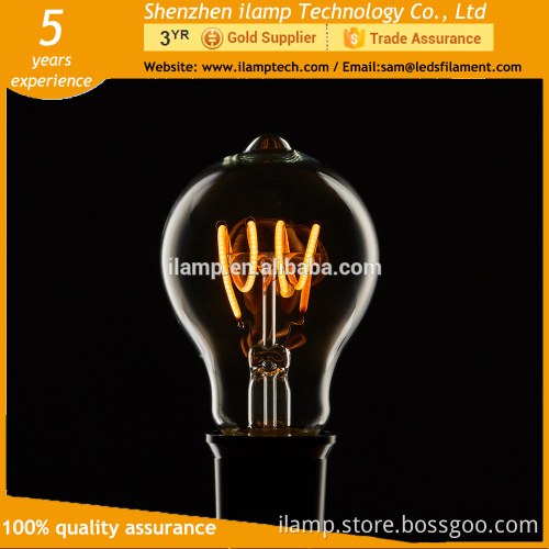 A60 A70 3w 5w 7w 9w 12w 1200lm E27 Vintage Style Curved Led Filament Bulb